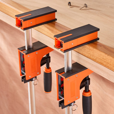 Bar Clamps for Woodworking, 76.2 cm Parallel Clamp Set, F-Clamp with 680 kg Load Limit, Even Pressure, High-strength Plastic and Carbon Steel, for Woodworking Metal Working, Orange