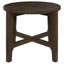 Table de bout ronde en bois massif brun foncé