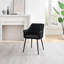 Cleother Faux Leather Dining Chairs -Bucket Tub Seat with Tapered Metal Legs and Vertical Stitching-873395548