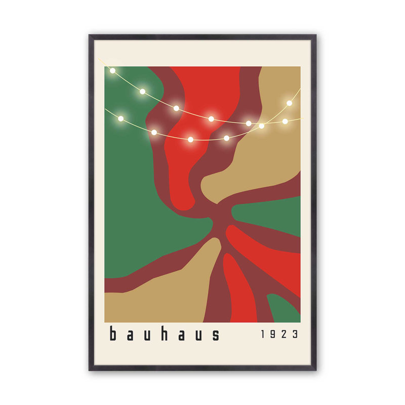 Affiche des Fêtes Bauhaus, Cadre simple en zinc patiné, H 15,25 po x l 12,25 po