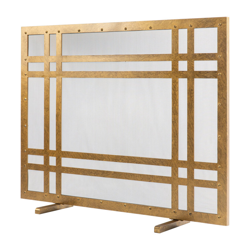 Montana Steel Fireplace Screen, Royal Gold