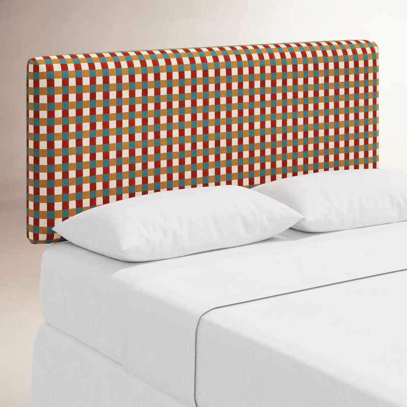Tête de lit tapissier Eisley, Simple, Painted Atomic Checkered