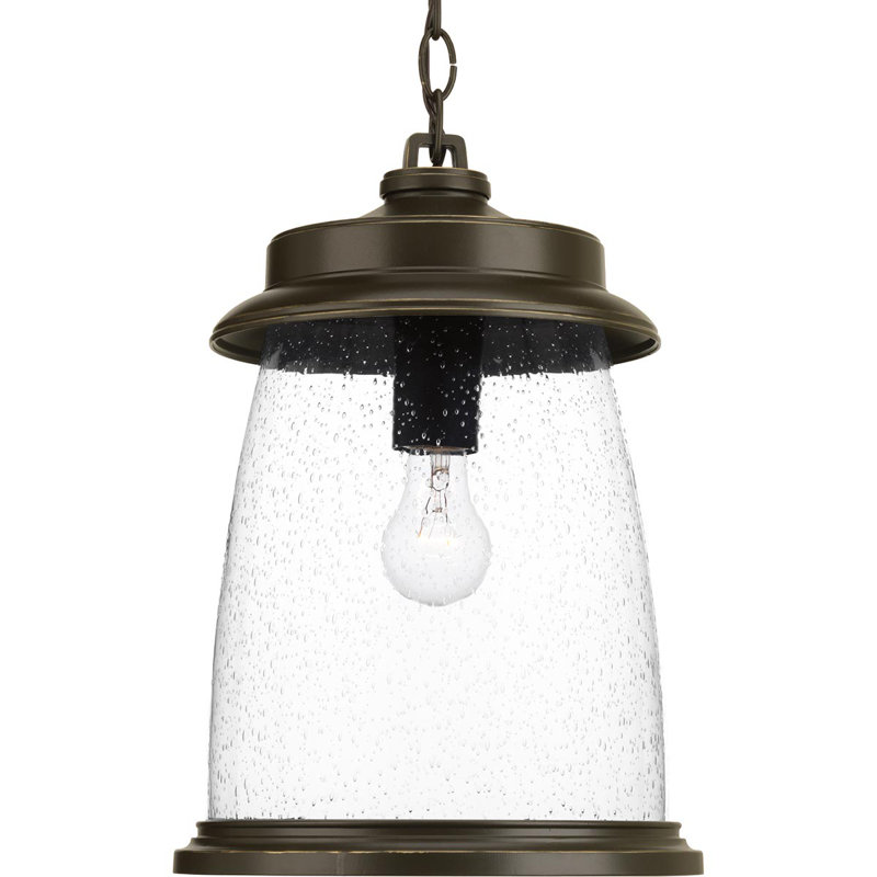 Kirklin 1 - Bulb 15.5" H Outdoor Hanging Lantern, Bronze antique
