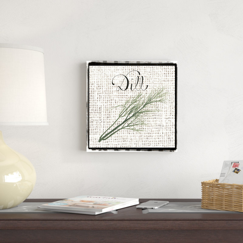 Herbes en toile de jute III, H 12 po x l 12 po x P 1,25 po