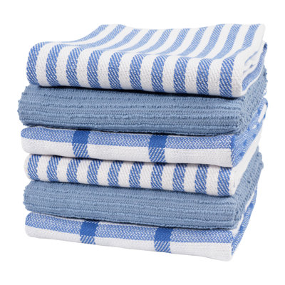 Ensemble de 6 serviettes de cuisine Kaf Home Premium 100% coton, 18 po x 28 po
