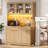 41.3" W Sideboards & Buffet Storage Cabinet With Metal Hooks,Adjustable Shelves-129051944-129051946