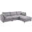 Upholstered Convertible Sectional Sofa - L-shaped Couch With Reversible Chaise - U-style Design
