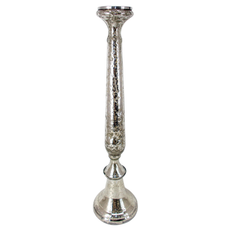 Chandelle en verre, H 31,5 po x l 7,1 po x P 7,1 po