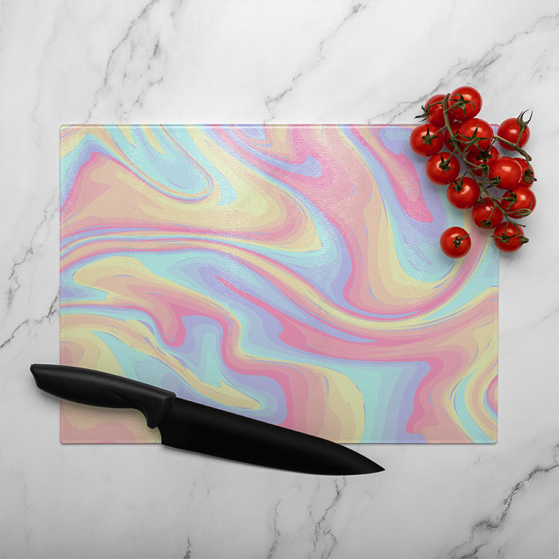 Marble Glass Chopping Board, 28cm L x 20cm W