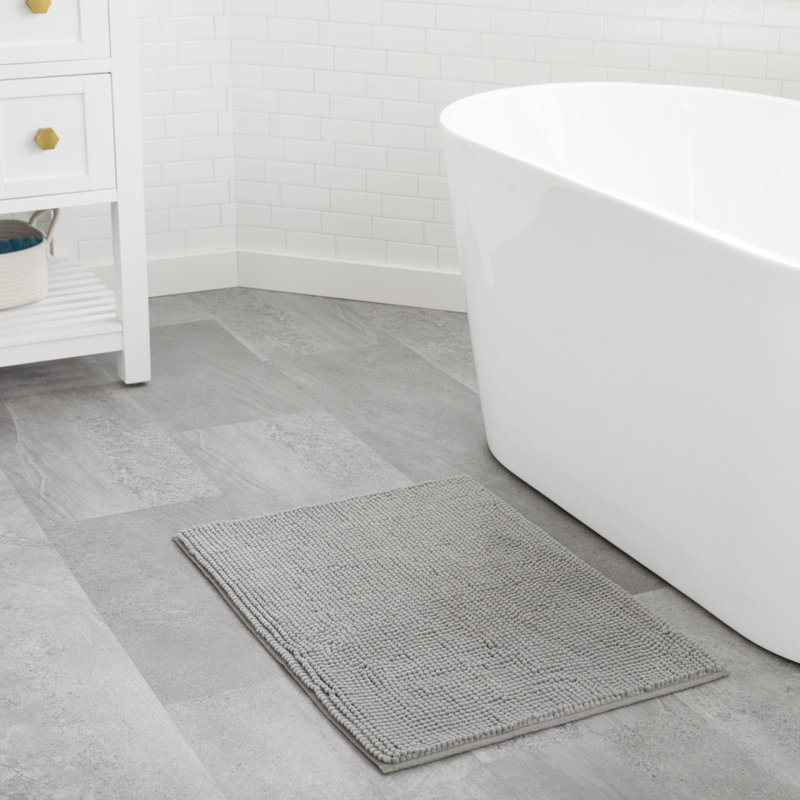 Tapis de bain Linenspa Chenille, 20 x 30, gris foncé