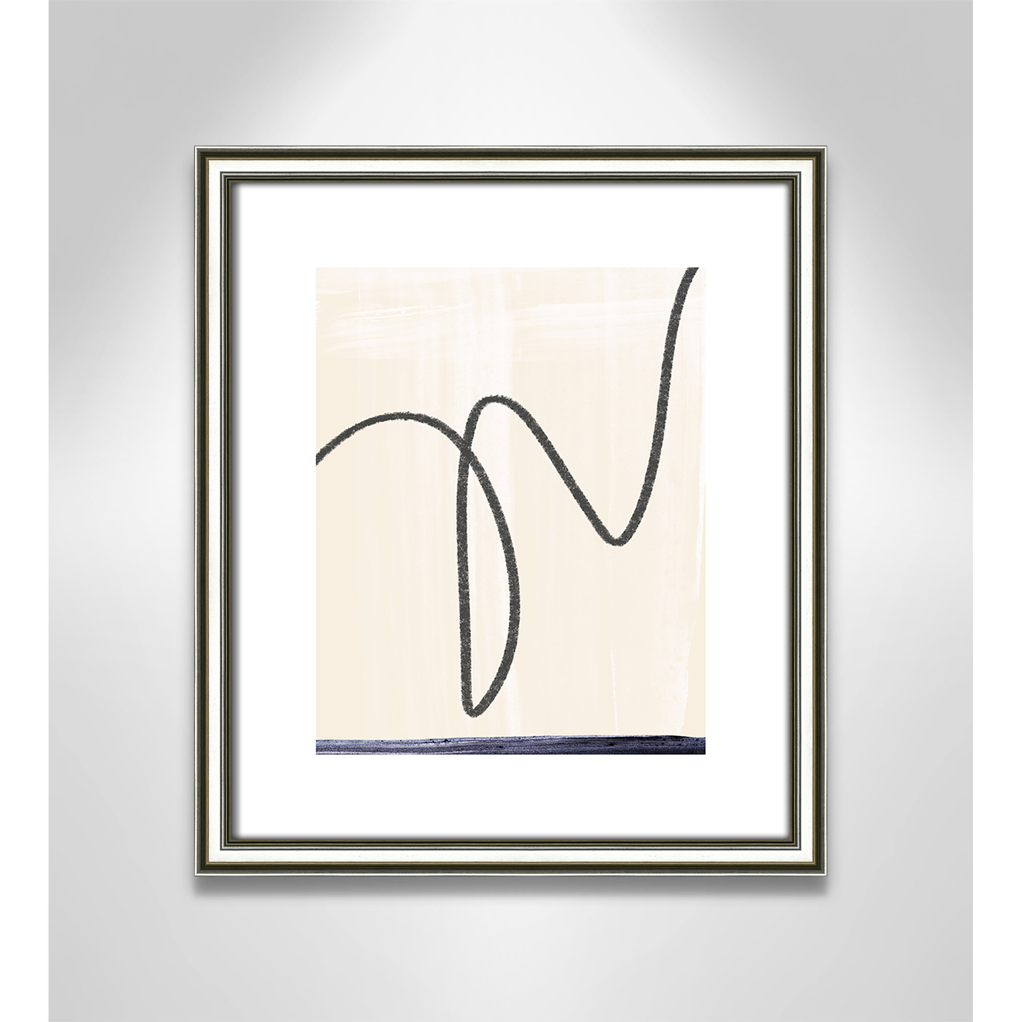 'Departured I' - Picture Frame Painting Print on Paper, Silver Framed Paper, 16.25" H x 14.25" W x 0.88" D