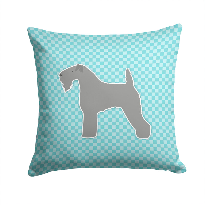 Kerry Terrier Indoor/Outdoor Throw Pillow, 14" H x 14" W x 3" D, Blue