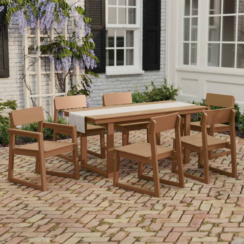 Ensemble repas d'extérieur 7 pièces 7 pièces, Teck