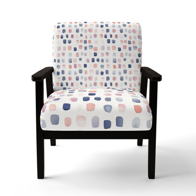 Modern Accent Chair - geometric pastel stone Pink Arm Chair