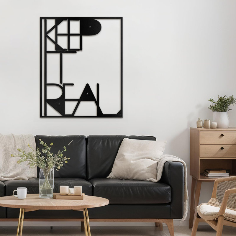 Décoration murale en métal, Noir, H 20 po x l 16 po x P 0,05 po