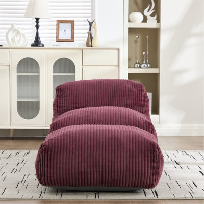 Grand fauteuil à billes pour adultes, grand fauteuil à billes, fauteuil à billes rembourré en mousse à mémoire de forme pour salon, chambre à coucher, balcon, fauteuil à billes en velours côtelé confortable avec repose-pieds, support ergonomique et support de qualité supérieure