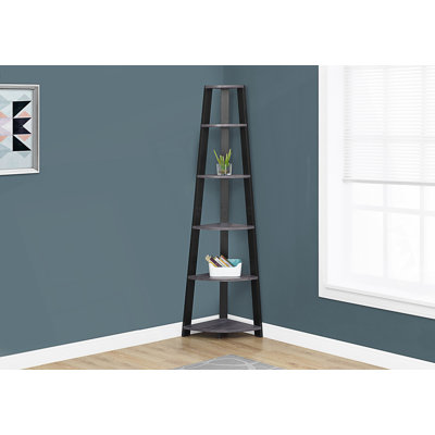 Modern Corner Bookshelf, Etagere Bookcase, 5 Tier Bookshelf