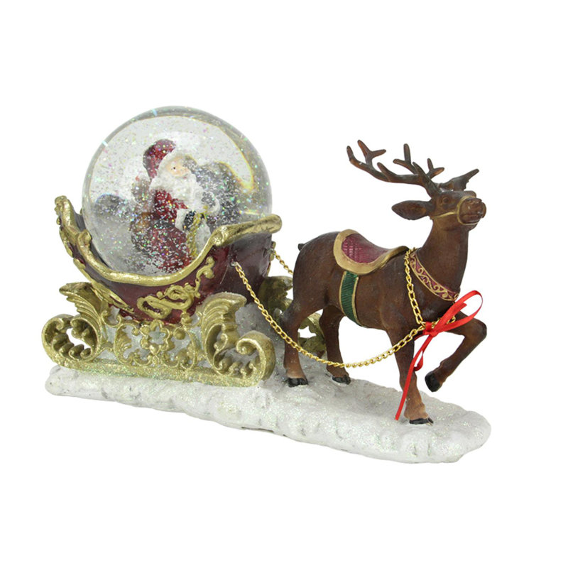 Figurine de table de Noël en forme de boule de neige scintillante 12 po