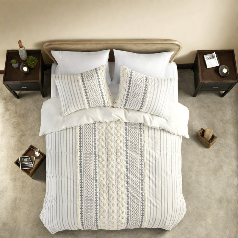 Ensembles de literie en coton de qualité supérieure, housse de couette multicolore avec chenille, confort de chambre moderne