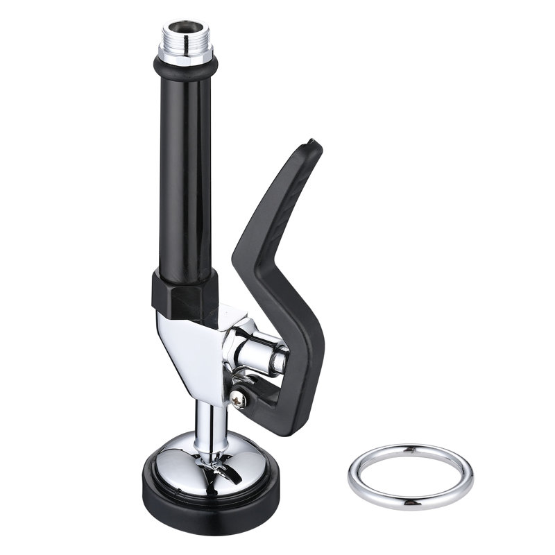 Chrome and Black Commercial Kitchen Spray Valve with Pull-out Spray