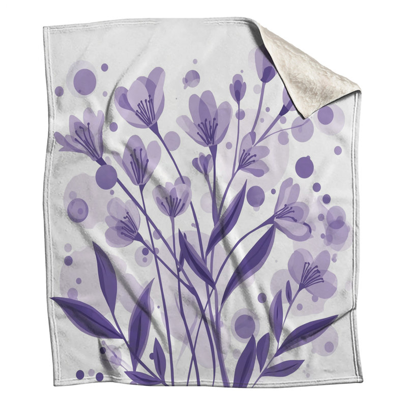 Couvertures mauves à motif floral, 60in W x 80in H