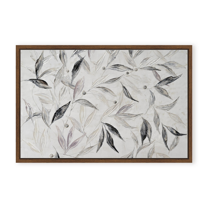 Nature Inspired "Soft Descent" Canvas Wall Art By , 30" H x 40" W x 1.125" D, Framed Matted Print, White