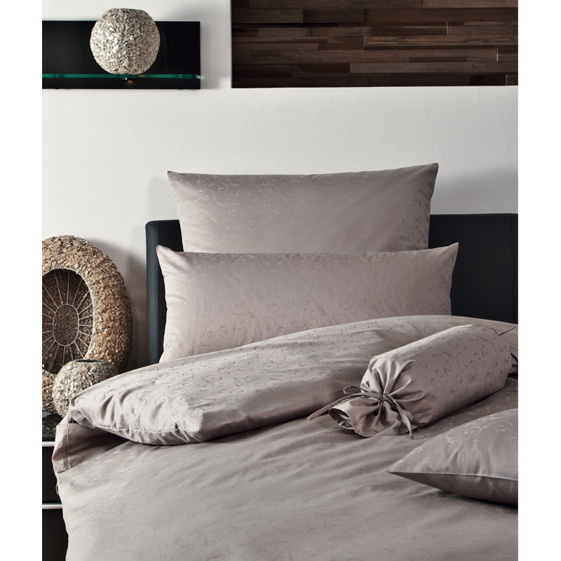 Rubin Floral Duvet Cover Set with Pillowcases Included, Single Duvet Cover + 1 Standard Pillowcase, Light Grey