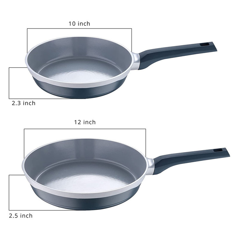 Aluminum Non-Stick Frying Pan Set, Grey