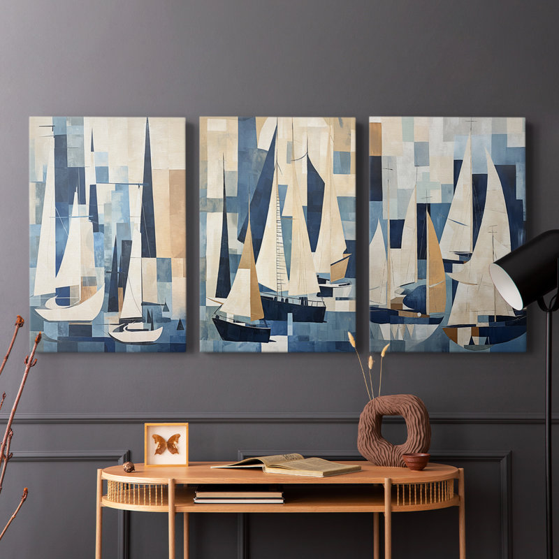 Sea and Shore  Series  LXXXIV  -Premium Gallery Wrapped Canvas Set -Ready to Hang, 12" H x 8" W x 1.391" D