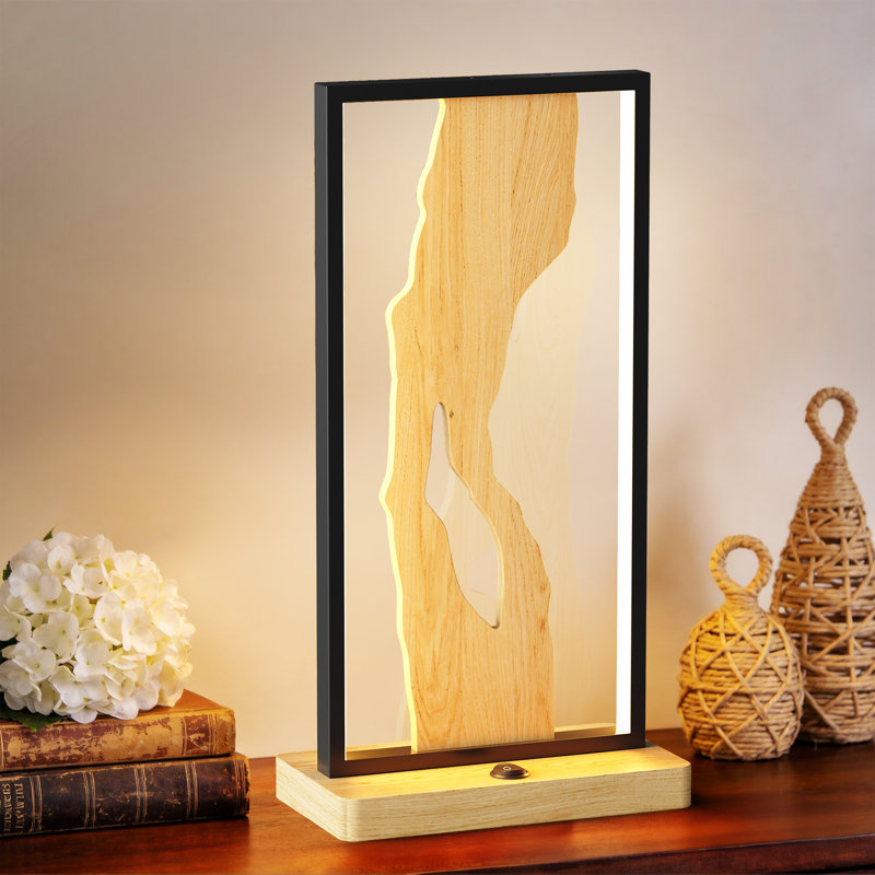 Solid Wood Led Table Lamp, Lampshade B