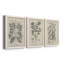 Antique Black and White Botanical VII - Ensemble de 3 reproductions d'art sur toile-282180051-282180060