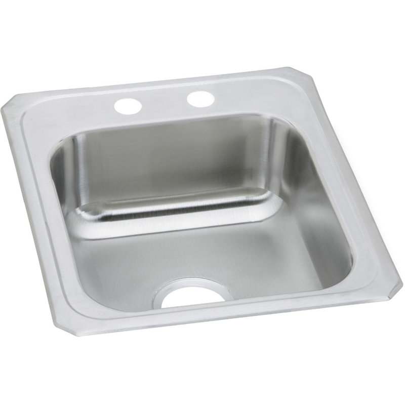 Celebrity 17" L x 21" W Drop-In Kitchen Sink, 2 hole