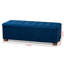 Banc de rangement capitonné en tissu bleu H 15,24 po x l 45,88 po x P 16,6 po Zeller