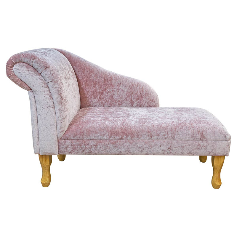 Blush Pink Crushed Velvet Chaise Longue