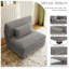 Maelina Upholstered Light Grey Corduroy Armless Chair with Pillow Back, Single Chair Module Part For Sectional Sofa-107627211