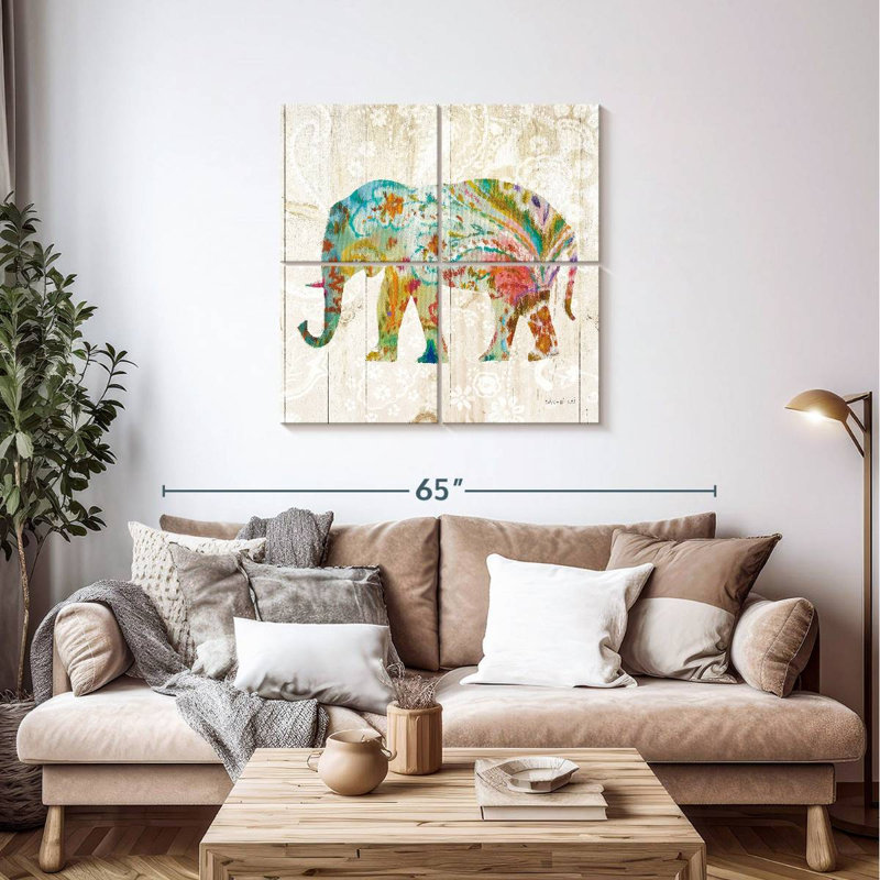 Éléphant Bramho Boho Paisley II, H 38 po x l 38 po
