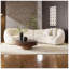 Canapé moderne et incurvé avec un design élégant en forme de cœur d'amour - canapé en molleton beige moelleux pour le salon (l 125,98 po x P 62,2 po x H 29,92 po)-118043736
