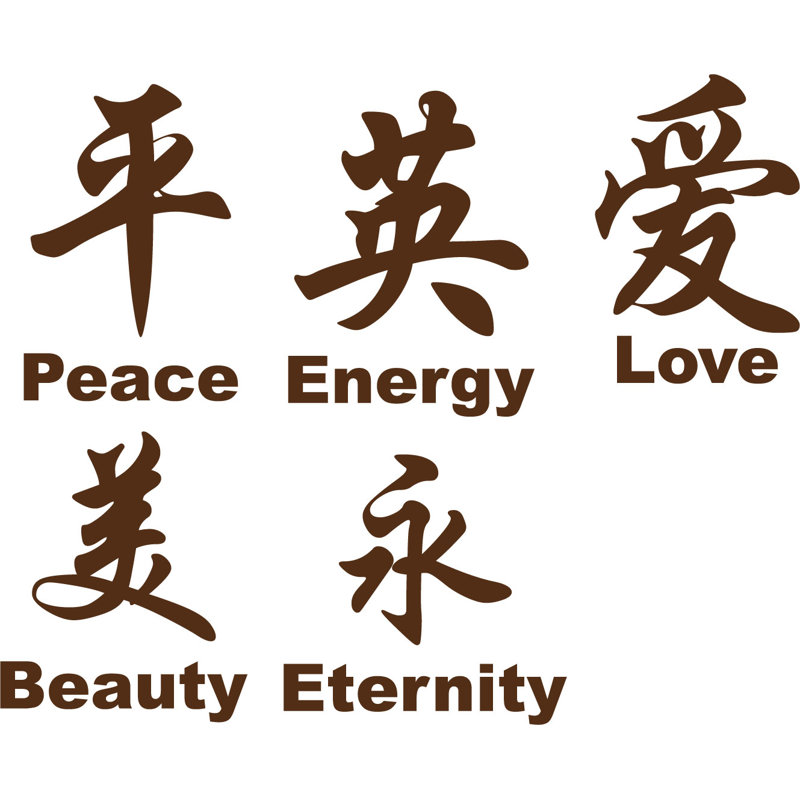 Text & Numbers Non-Wall Damaging Wall Decal, Brown, 5" H x 22" W