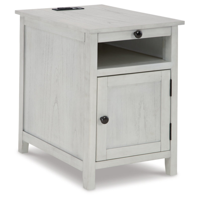 Table de bout haute Dalson 24 po, Blanc antique
