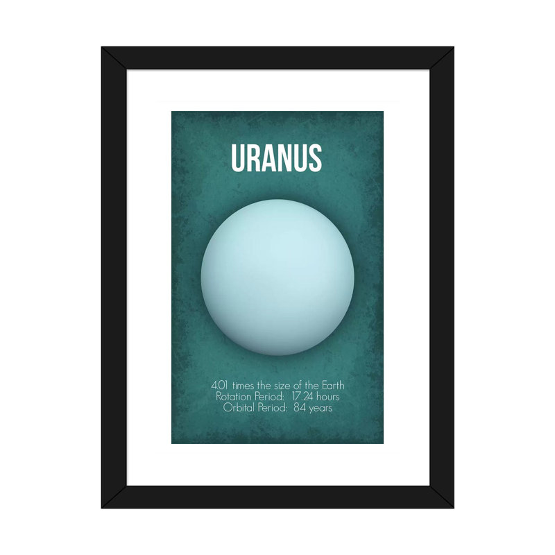 Décoration murale pour enfants Uranus, H 32 po x l 24 po x P 1 po, Papier encadré noir