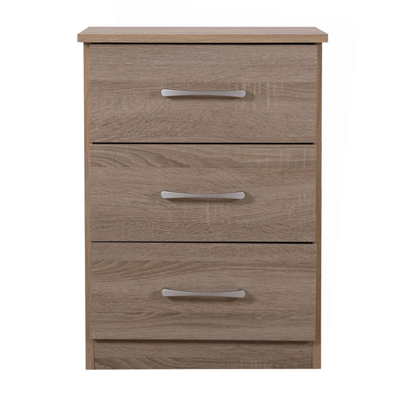 Table de chevet contemporaine avec tiroir, Brun