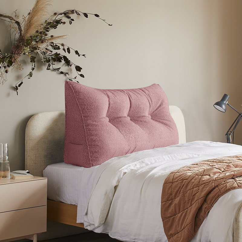 Coussin de lecture confortable, Couleur unie, Lit simple, Rose