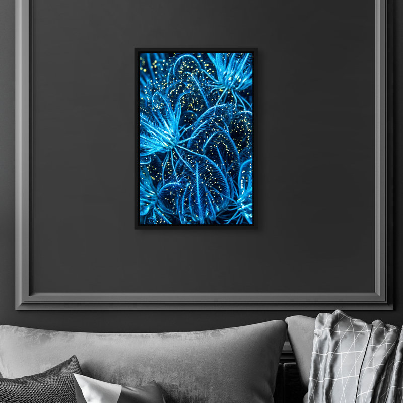 Neon Garden Print by Oliver Gal, 37"H x 25"W, Black Floater Frame