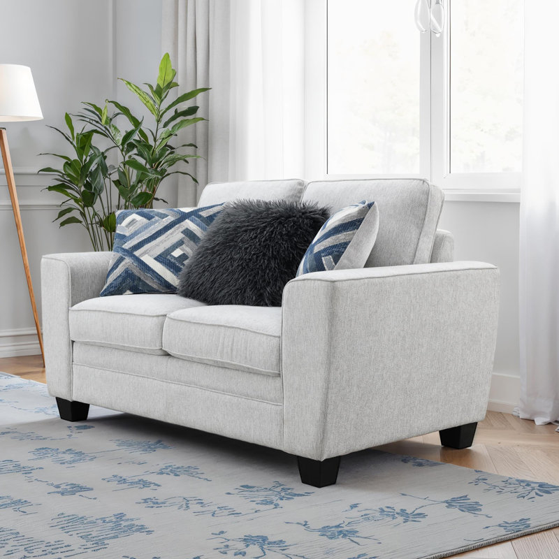 Causeuse Ralph Chenille avec coussins décoratifs - gris, Gris