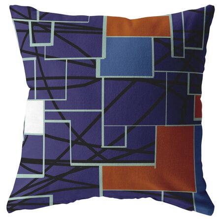 Arinya Geometric Indoor/Outdoor Reversible Throw Pillow
