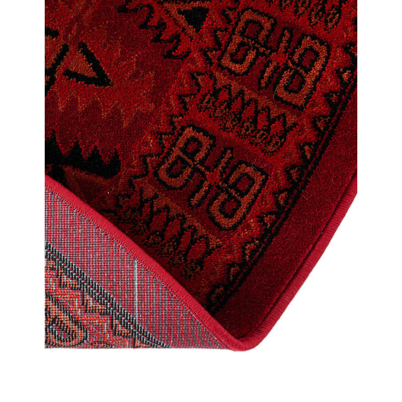 Tapis rouge / noir Amro Southwestern, Oval 7'10" x 10'