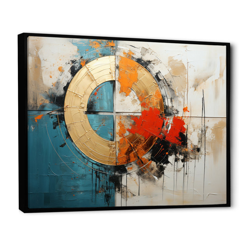 Harmonieux hybride III sur toile, Cadre flottant noir, 34" H x 44" W