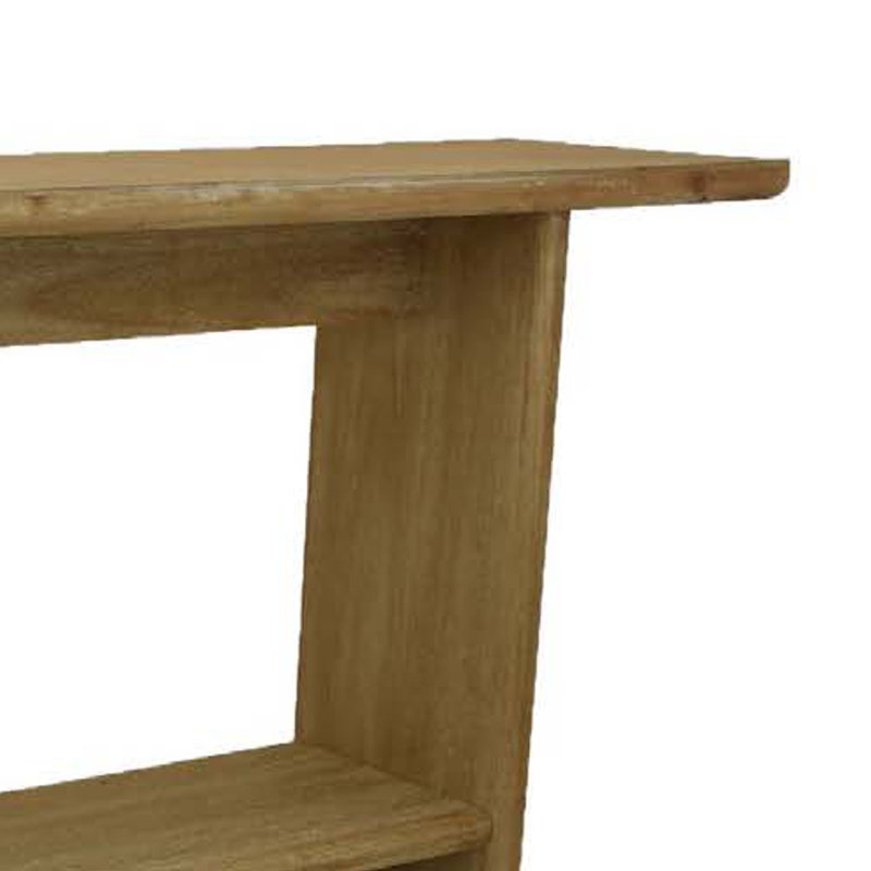 Console Table, Long Rectangular Top, 1 Shelf, 71 Inch Light Brown Wood