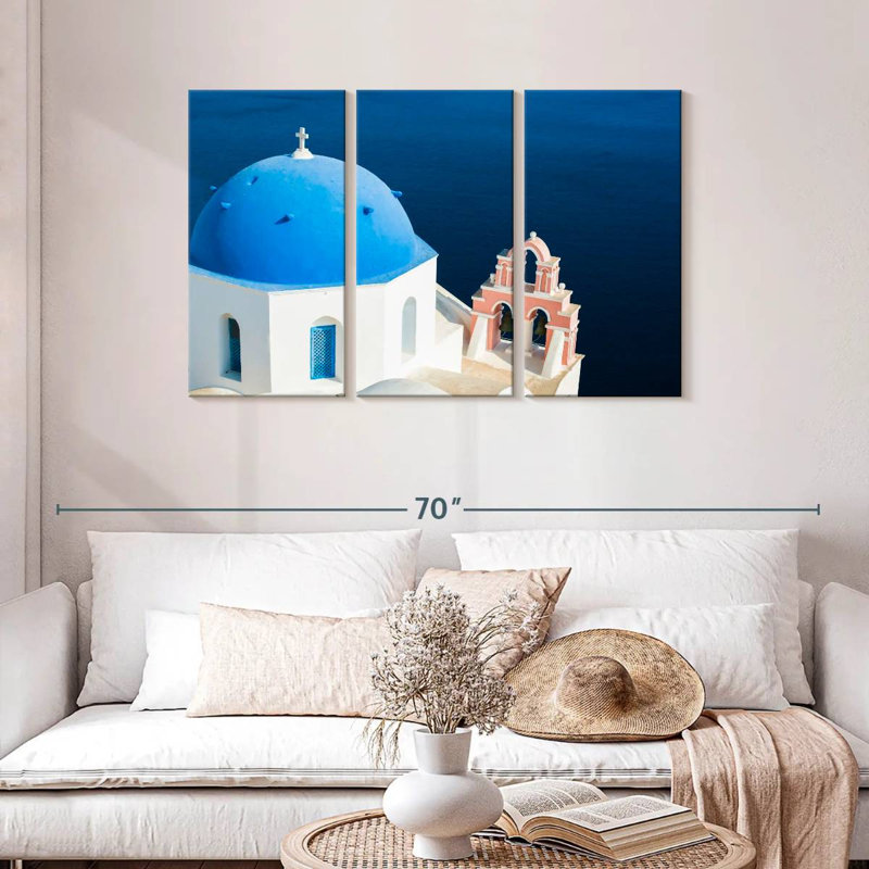 Lilie Santorini Blue Dome, H 14 po x l 23 po
