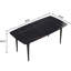 Table en pierre frittée noire de 71,39 po pour salle à manger - pouvant accueillir de 6 à 8 sièges, structure stable, résistante à la chaleur, surface de bureau rectangulaire, structure en métal, 6 à 8 po, facile à nettoyer
